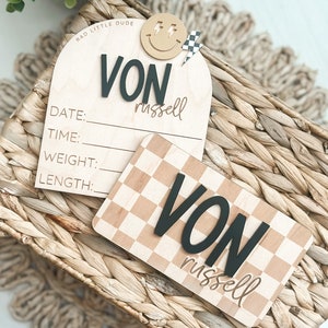 Ocean Waves Birth Stats Board, Baby Name Announcement, Birth ...