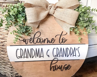 Personalized “Welcome to our house” Round Sign