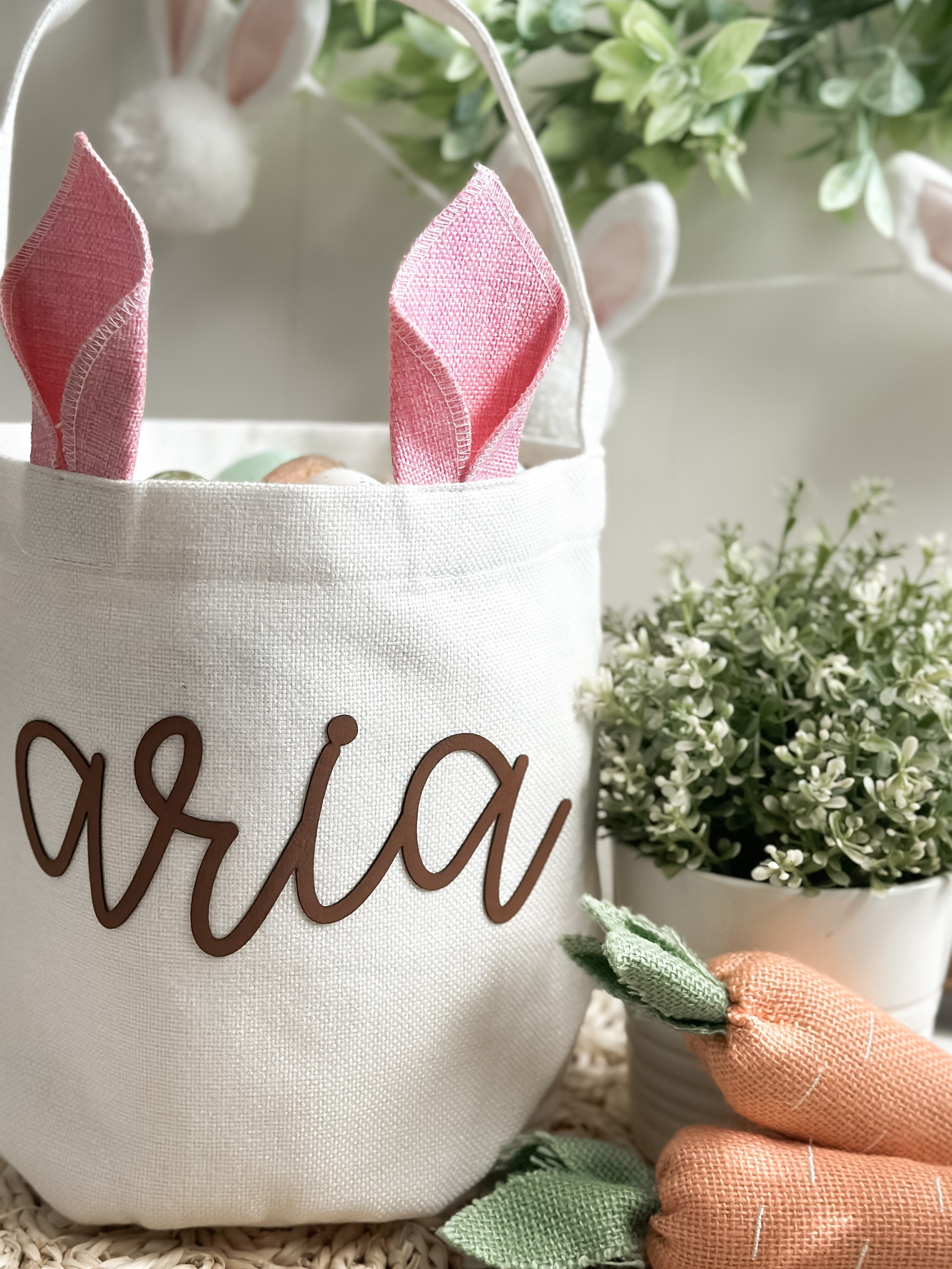 Personalized Easter Basket, Easter Bunny Basket, Custom Easter Basket