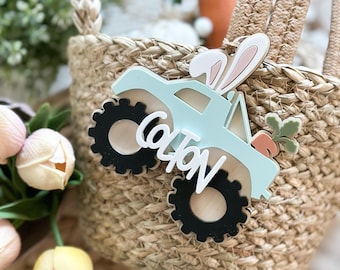Monster Truck Easter Tag, Easter Basket, Custom, Personalized, Easter Gift, Gift for Kids