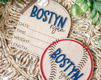 Baseball Baby Birth Stats Board, Baby Name Announcement, Birth Announcement, Name Sign, Baby Name Sign, Little Slugger Baby