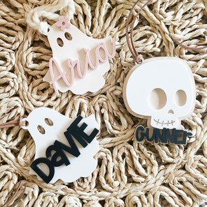 Halloween Basket Tag, Boo Basket Tag, Personalized Tag, Initial Tag
