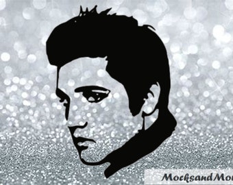 Elvis Presley Silhouette Image  SVG, Sublimation print file, Vinyl cut file