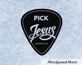 Välj Jesus SVG, Sublimeringsutskriftsfil, Vinylklippfil, Christian Rock SVG, Christian Cross SVG, Gitarrspelare