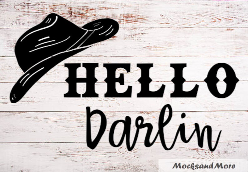 Hello Darlin SVG Sublimation Print File Vinyl Cut File - Etsy