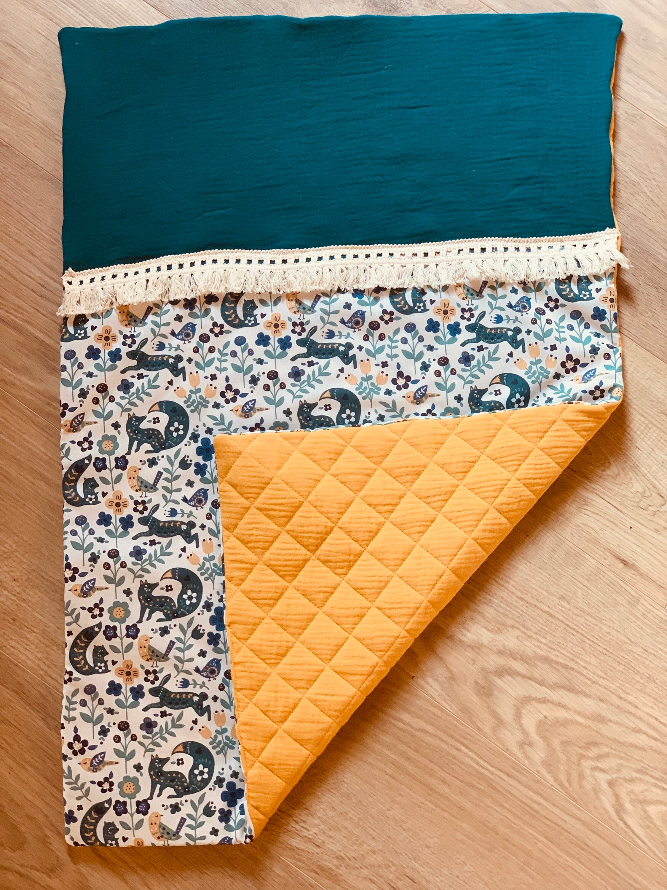Petite Couverture Bébé Mixte Bleu Renard