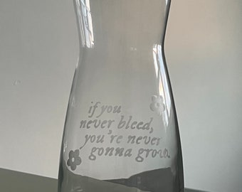Personalised Etched Flower Vase | gift birthday