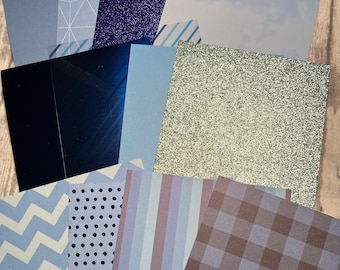 Blue Cardstock, Blue Paper, 4x6 Paper, 12 Sheets