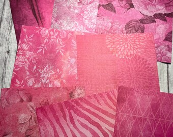 Pink Scrapbook Paper, Pink Paper, 6x6, 8 Sheets