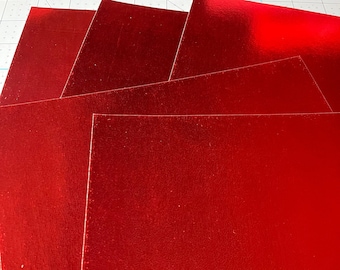 Red Foil Cardstock, Red Foil Paper, 65# Cardstock 8.5x11, 5 Sheets