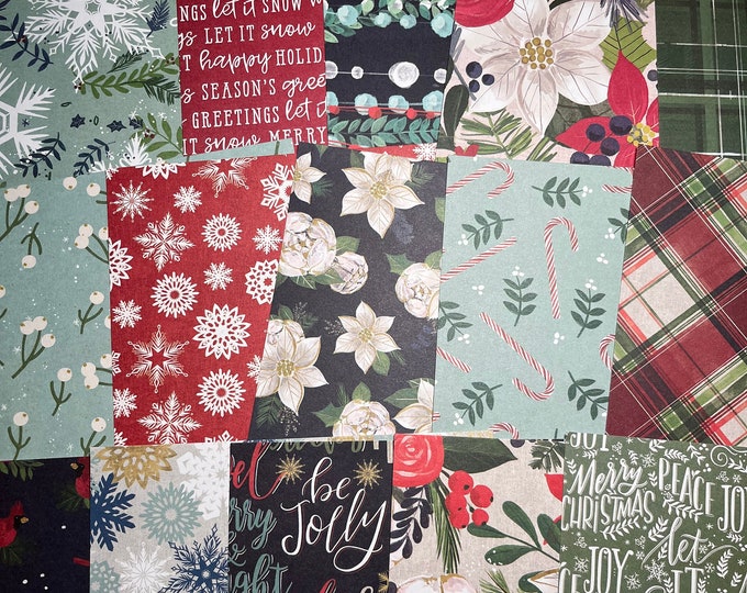 Christmas Cardstock, Christmas Paper 6x6, 15 Sheets Etsy