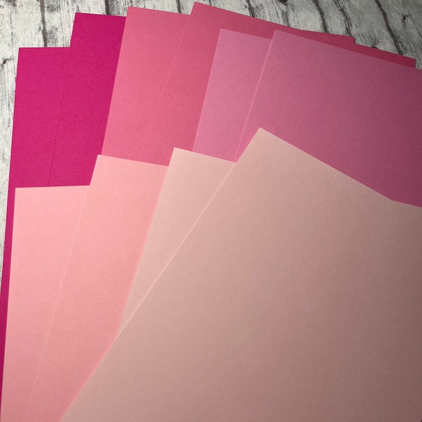 Pink Cardstock, Pink Paper, 65# 5.5x8.5, 10 Sheets