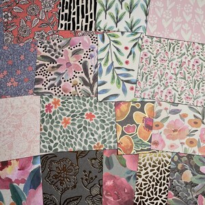 Floral Cardstock, Floral Paper, Double Sided 6x6, 17 Sheets