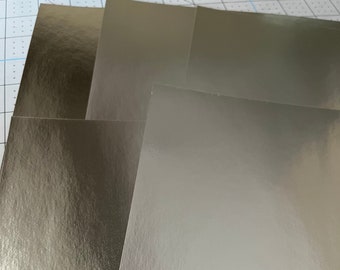 Shiny Silver Foil Cardstock, Shiny Silver Foil Paper, 65# Cardstock 8.5x11, 5 Sheets