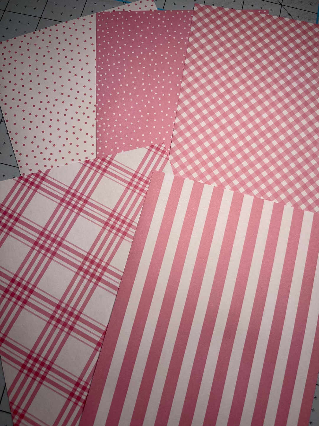 Light Pink and White Scrapbook Paper, 4.5x6.5, 5 Sheets - Etsy
