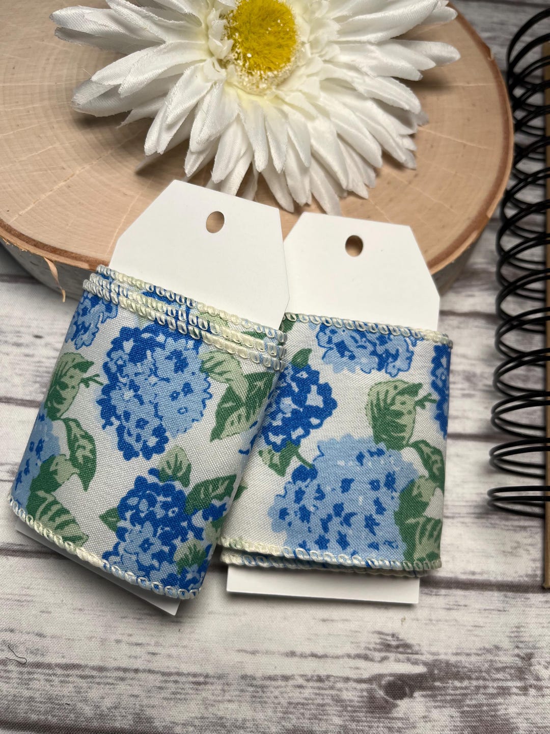Hydrangea Sampling Ribbon Sample | Blue Hydrangea Floral Ribbon | 1 Yard Ribbon - Etsy