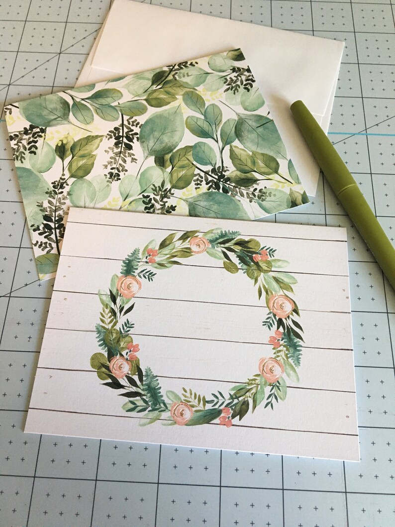 Floral Blank Cards & Envelopes Note Cards Stationery Card | Etsy