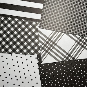 Black Scrapbook Paper, Black Paper, 6x6, 6 Sheets
