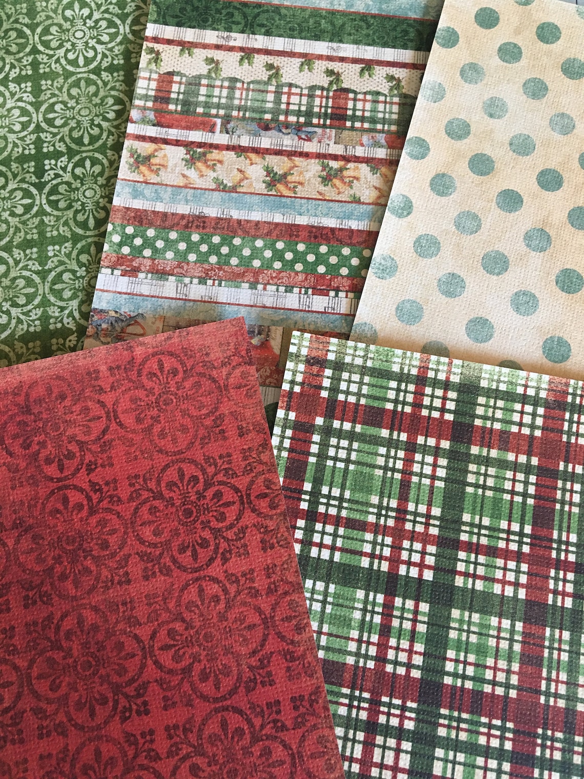 Christmas Cardstock Christmas Paper 4.5x6.5 20 Sheets Etsy