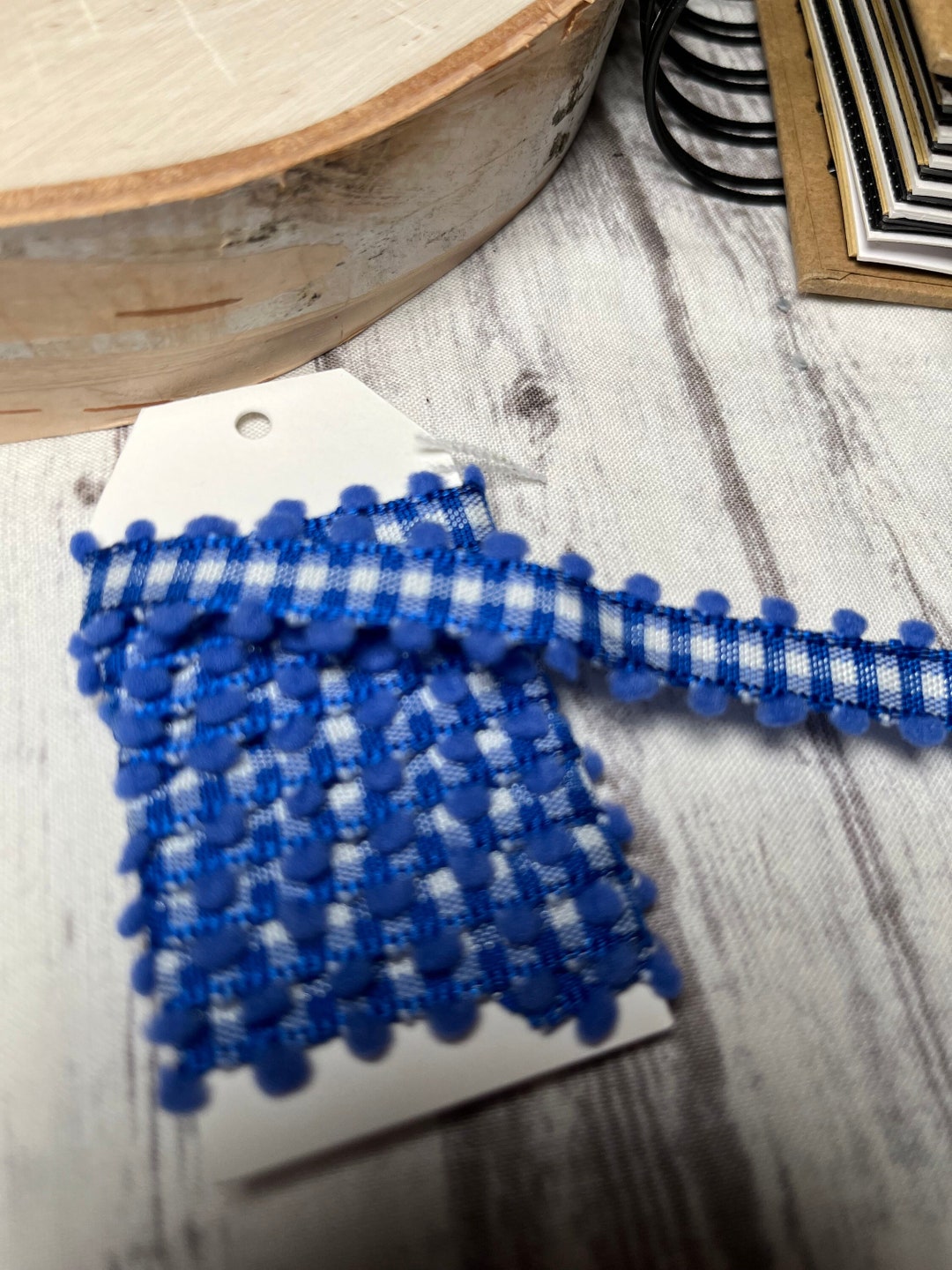 Ribbon Sample Blue & White Gingham Ribbon 1 Yard Ribbon - Etsy