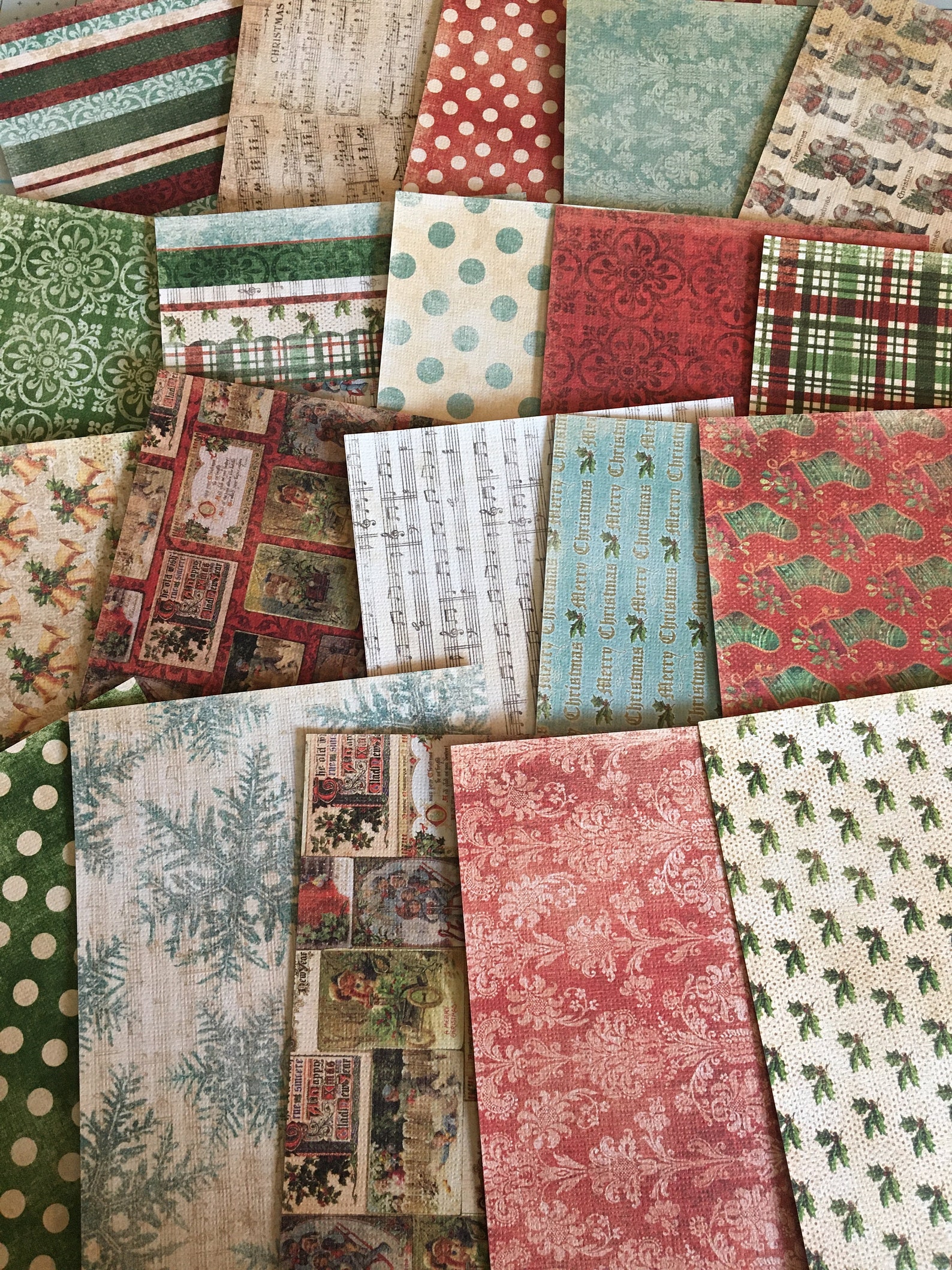Christmas Cardstock Christmas Paper 4.5x6.5 20 Sheets Etsy