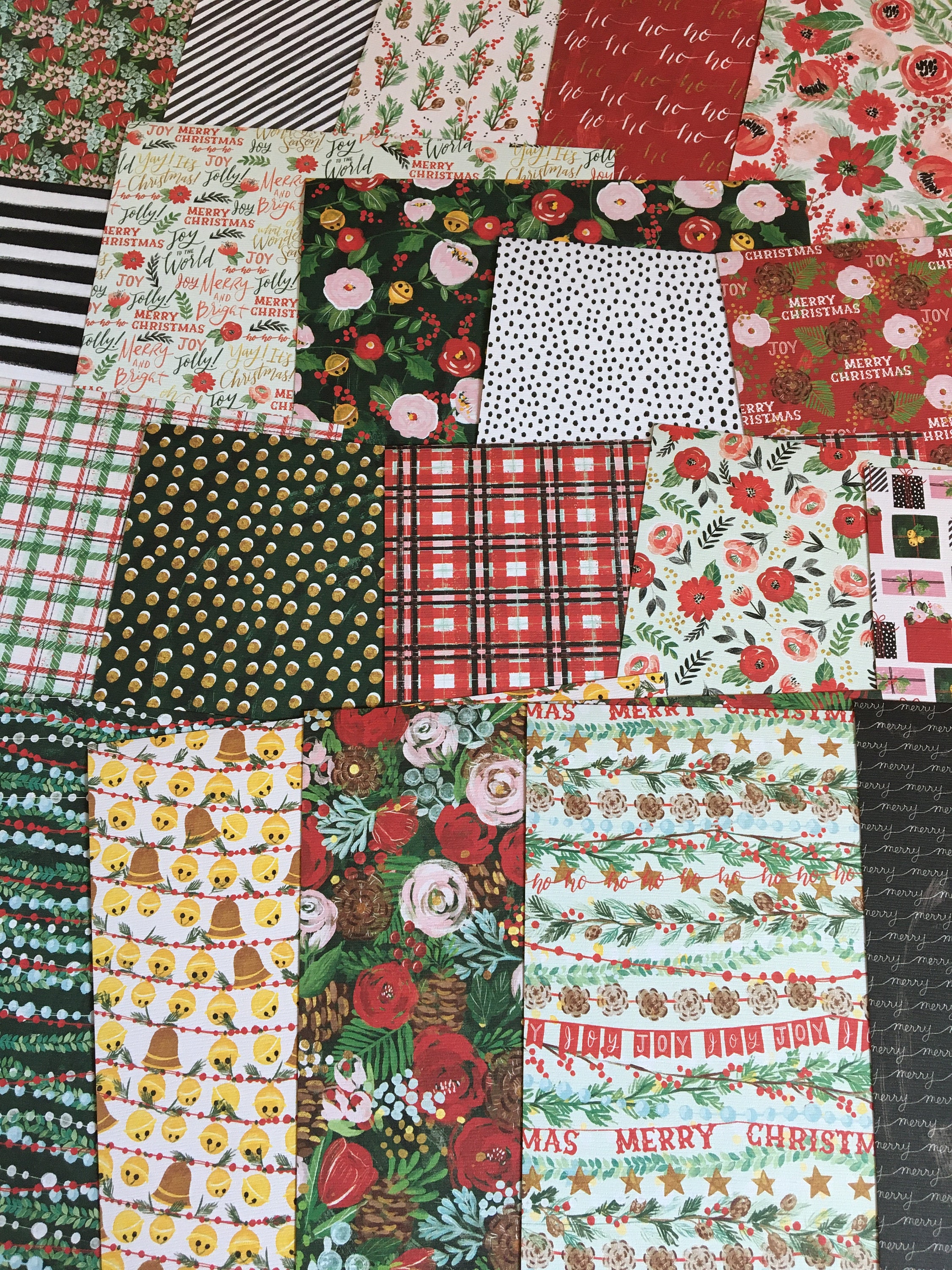 Christmas Cardstock Christmas Paper 6x6 20 Sheets Etsy