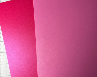 Pink Shimmer Cardstock, Pink Shimmer Paper, 65# Cardstock 8.5x11, 10 Sheets
