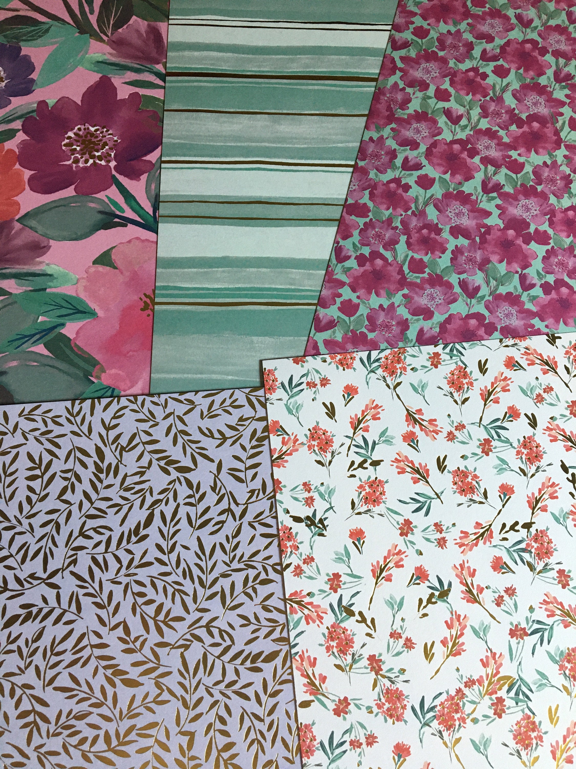 Cardstock Paper Floral Cardstock Floral Paper 12x12 20 Etsy