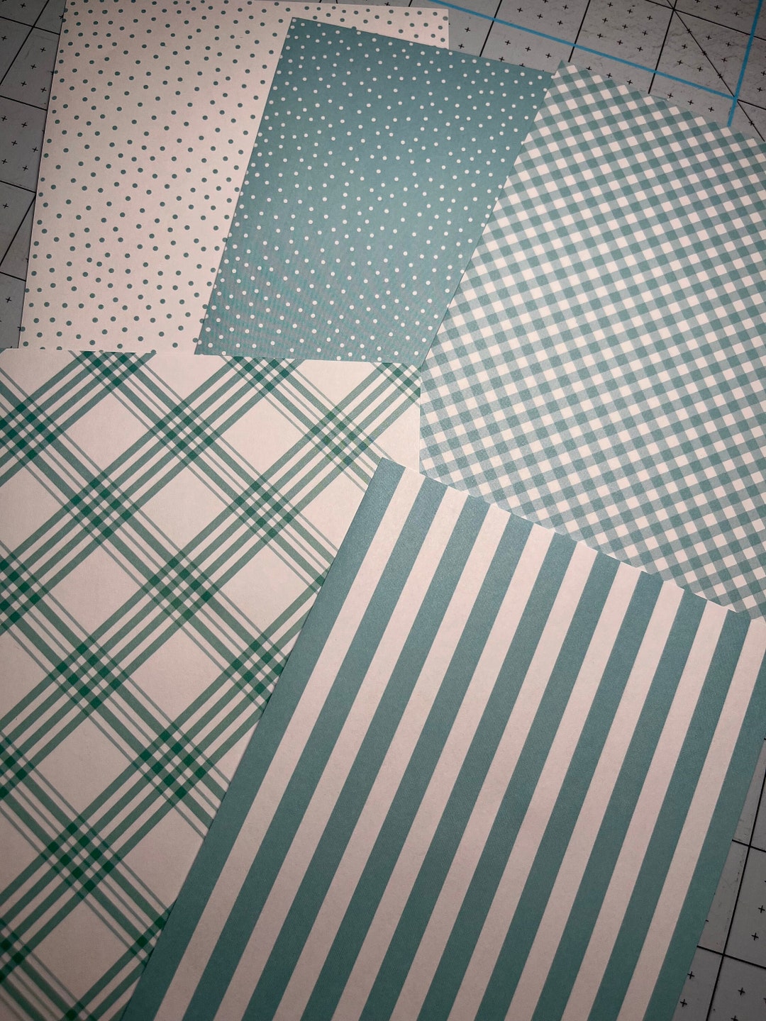 Light Blue and White Scrapbook Paper, 4.5x6.5, 5 Sheets Etsy