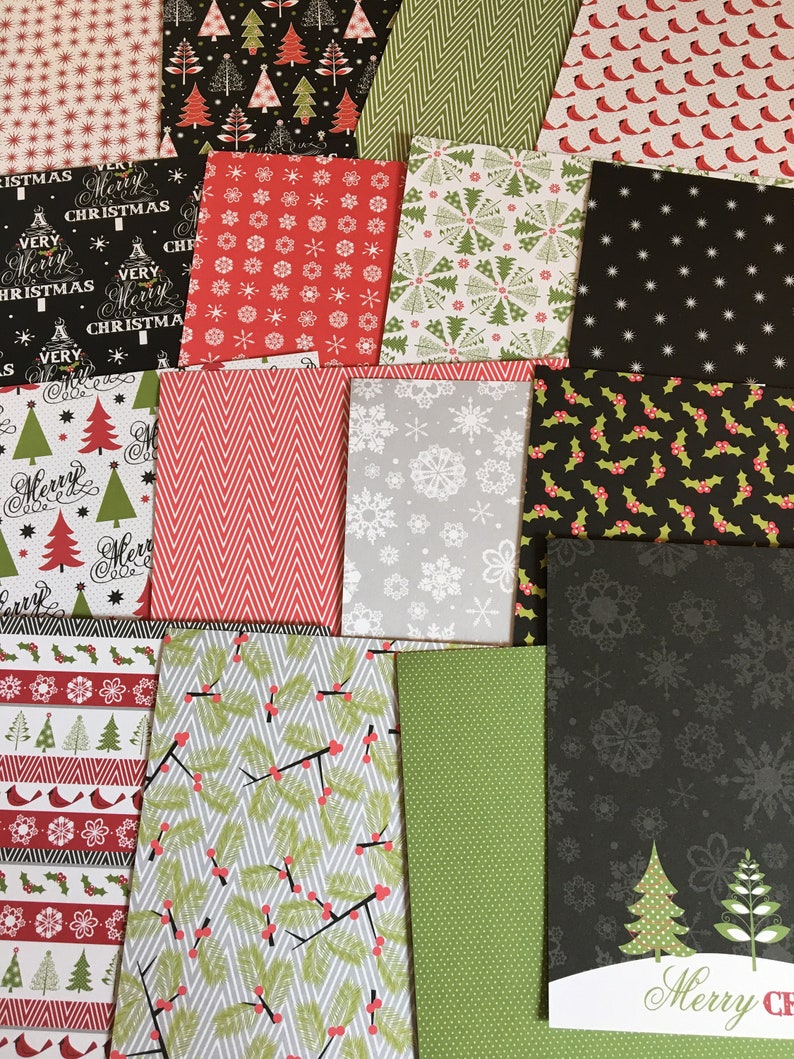 Christmas Cardstock Christmas Paper 6x6 16 Sheets Etsy