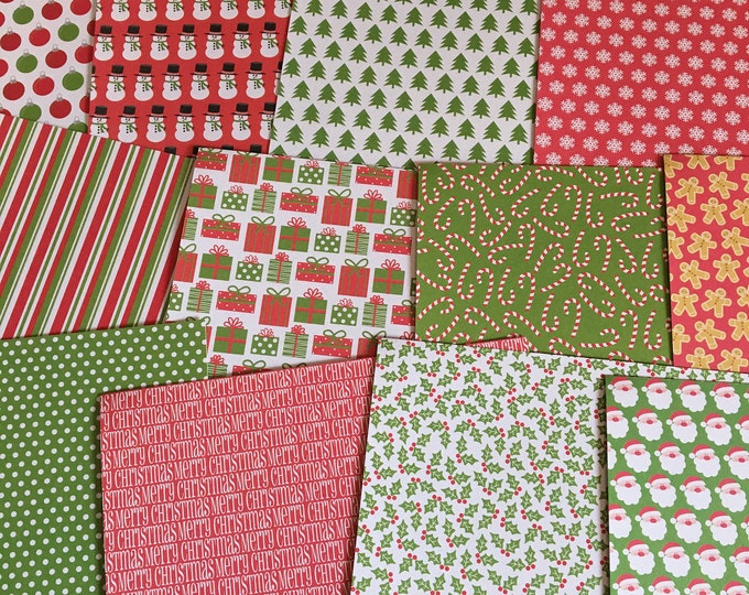 Christmas Cardstock, Christmas Paper, 6x6, 16 Sheets Etsy