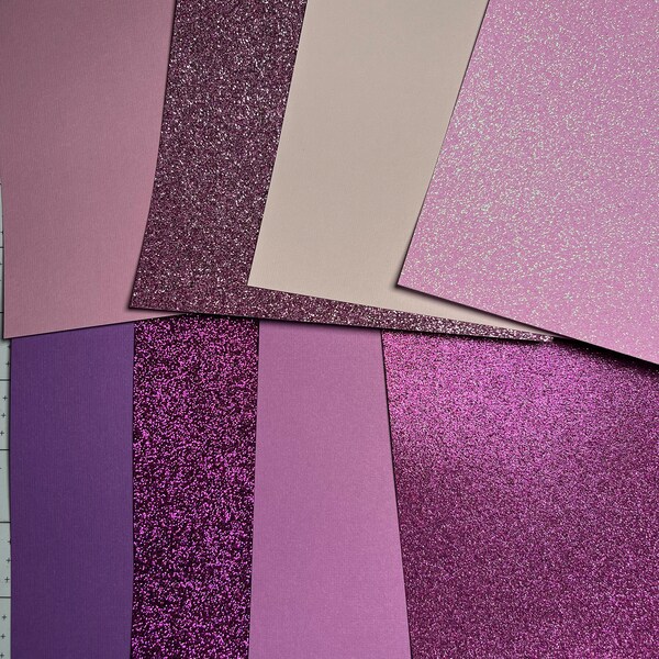 Purple Glitter Cardstock Etsy