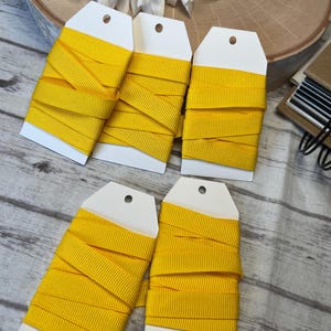 Ribbon Sample | Yellow Grosgrain Ribbon | 1 Yard Ribbon