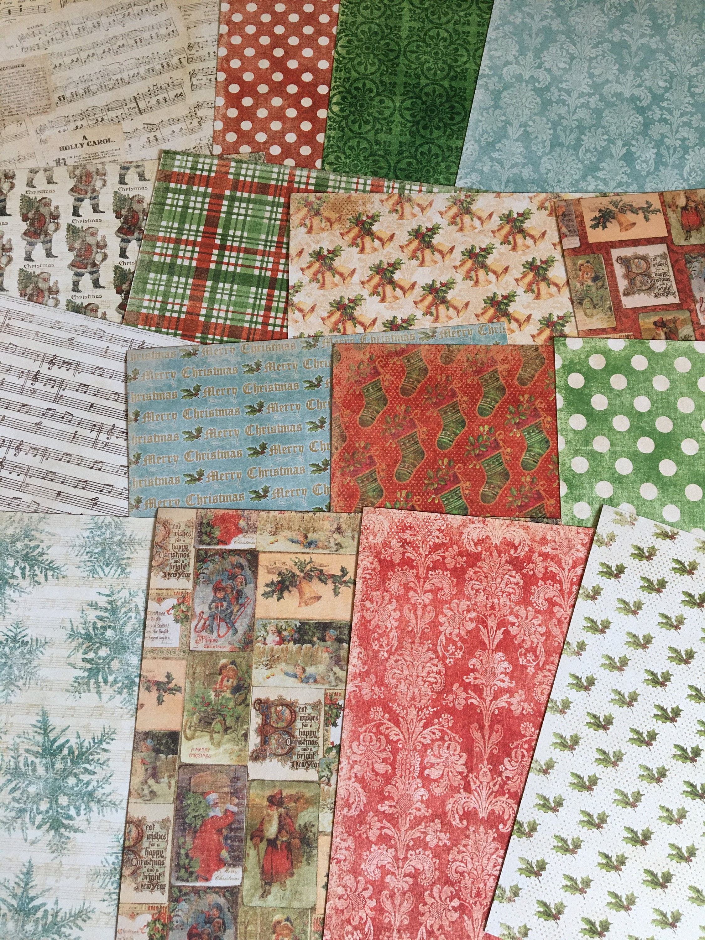 Christmas Cardstock Christmas Paper 6x6 16 Sheets Etsy UK