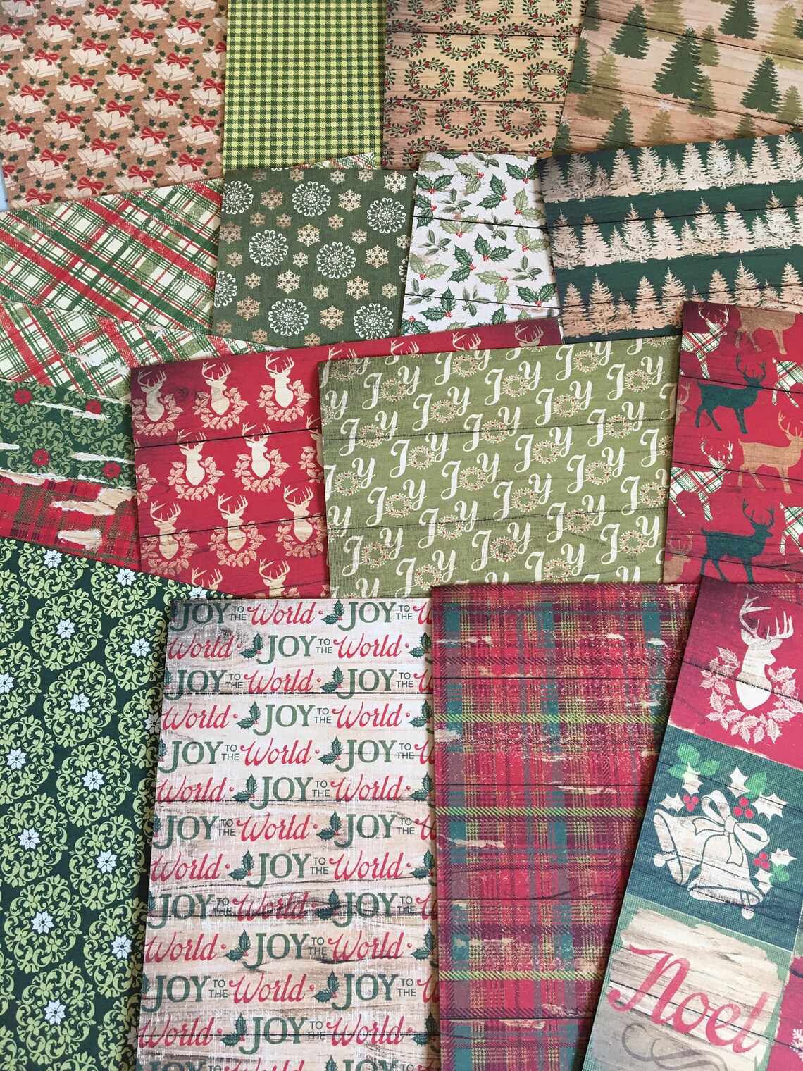 Christmas Cardstock Christmas Paper 6x6 16 Sheets Etsy