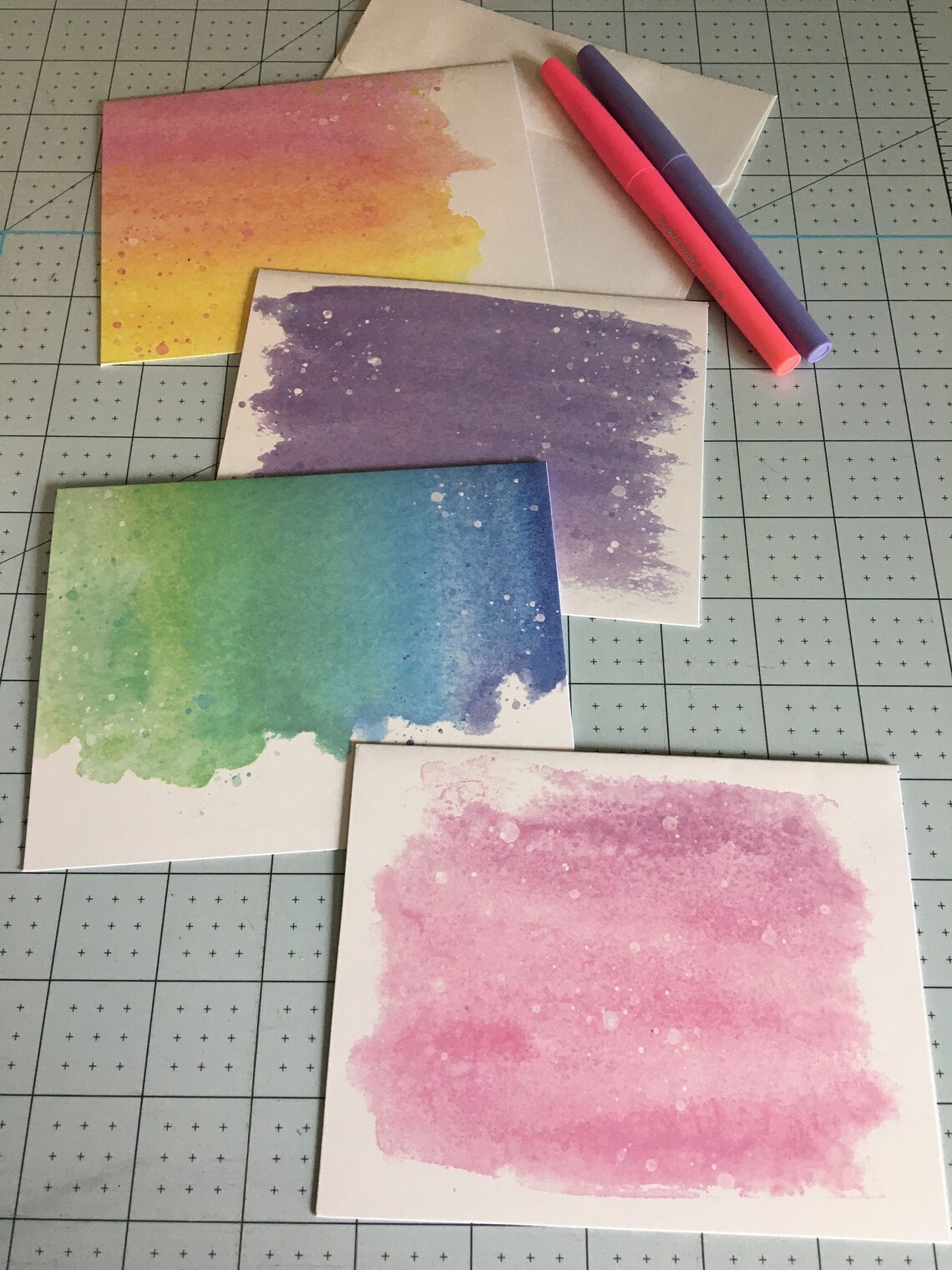 Watercolor Blank Cards & Envelopes Note Cards Stationery Etsy UK