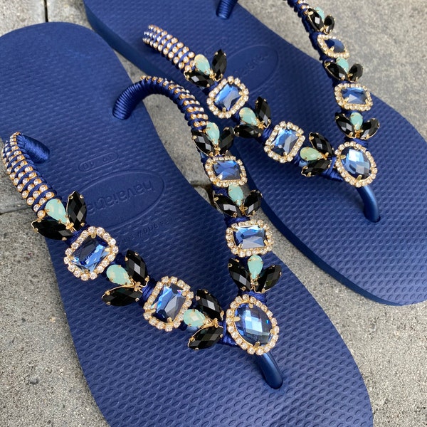 beaded flip flops women's