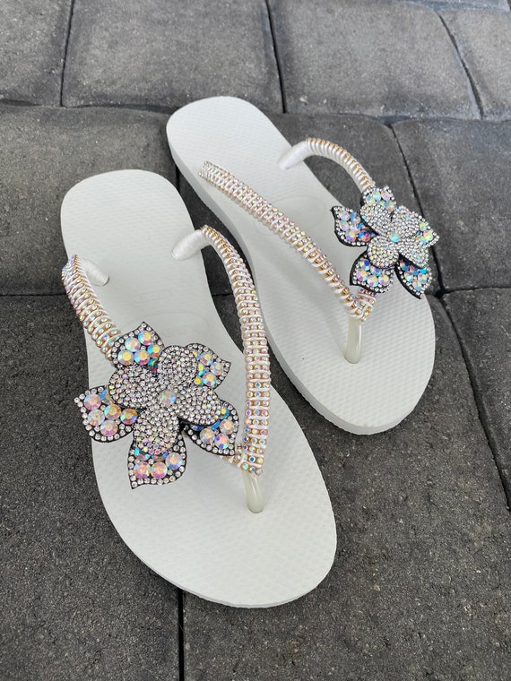 Bridal flip flops with bling clearance