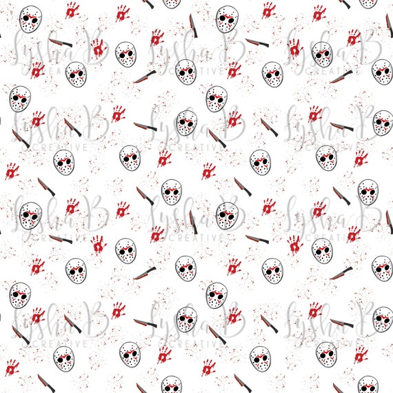 Hockey Mask Murderer Digital Paper PNG JPEG Seamless - Etsy