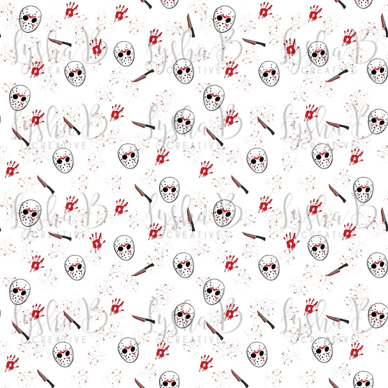 Hockey Mask Murderer Digital Paper PNG JPEG Seamless - Etsy