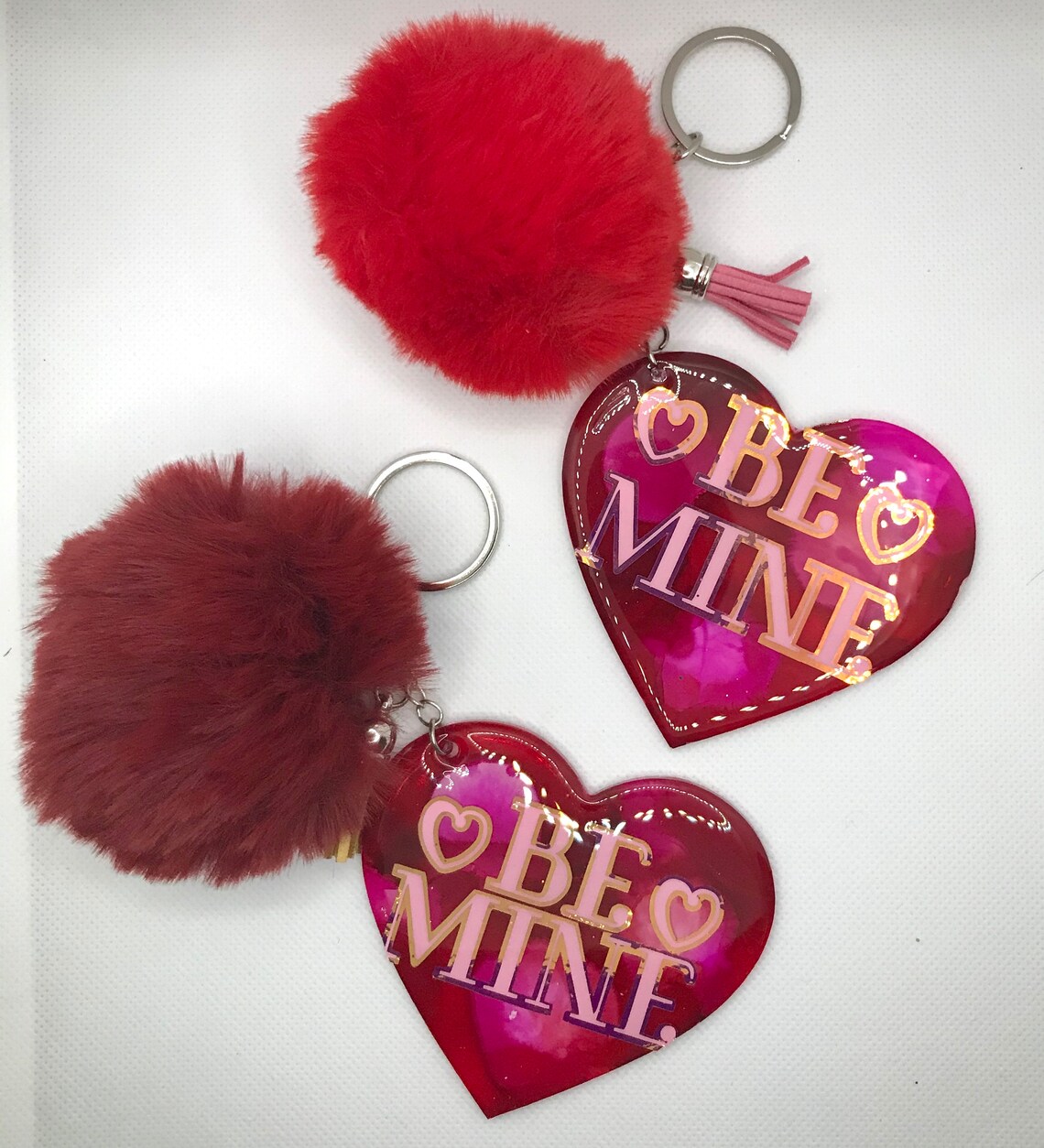 Be Mine Valentine Keychains Heart Key Ring for Women Etsy