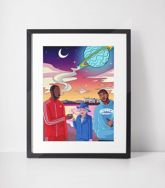 Stormzy Skepta The Queen Wall Art Poster Brighton Beach Uk Etsy
