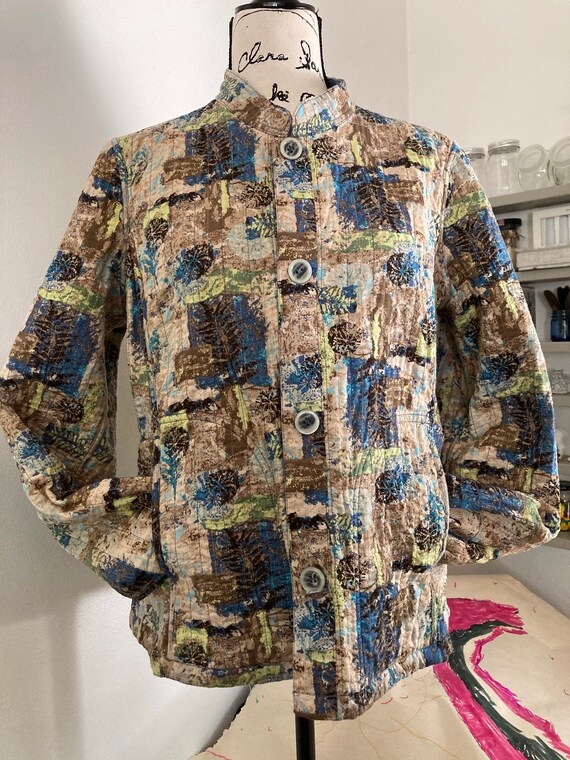 VTG Quilt Jacket Reversible Size L - image 1