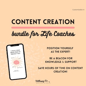 Content Creation Bundle for Life Coaches . instagram templates canva . customizable canva templates . social media templates