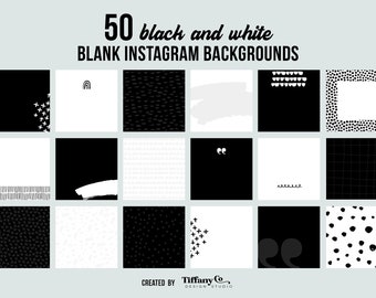 Black and White Blank Instagram Templates . instagram templates . modern patterns . small business tools . social media template