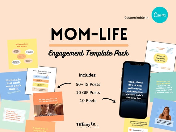 GIF Animation Engagement Pack . Instagram Templates Canva . 