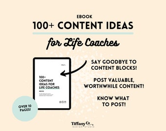 100+ Content Ideas for Life Coaches . social media strategy . content planner . content strategy . instagram help . printable workbook