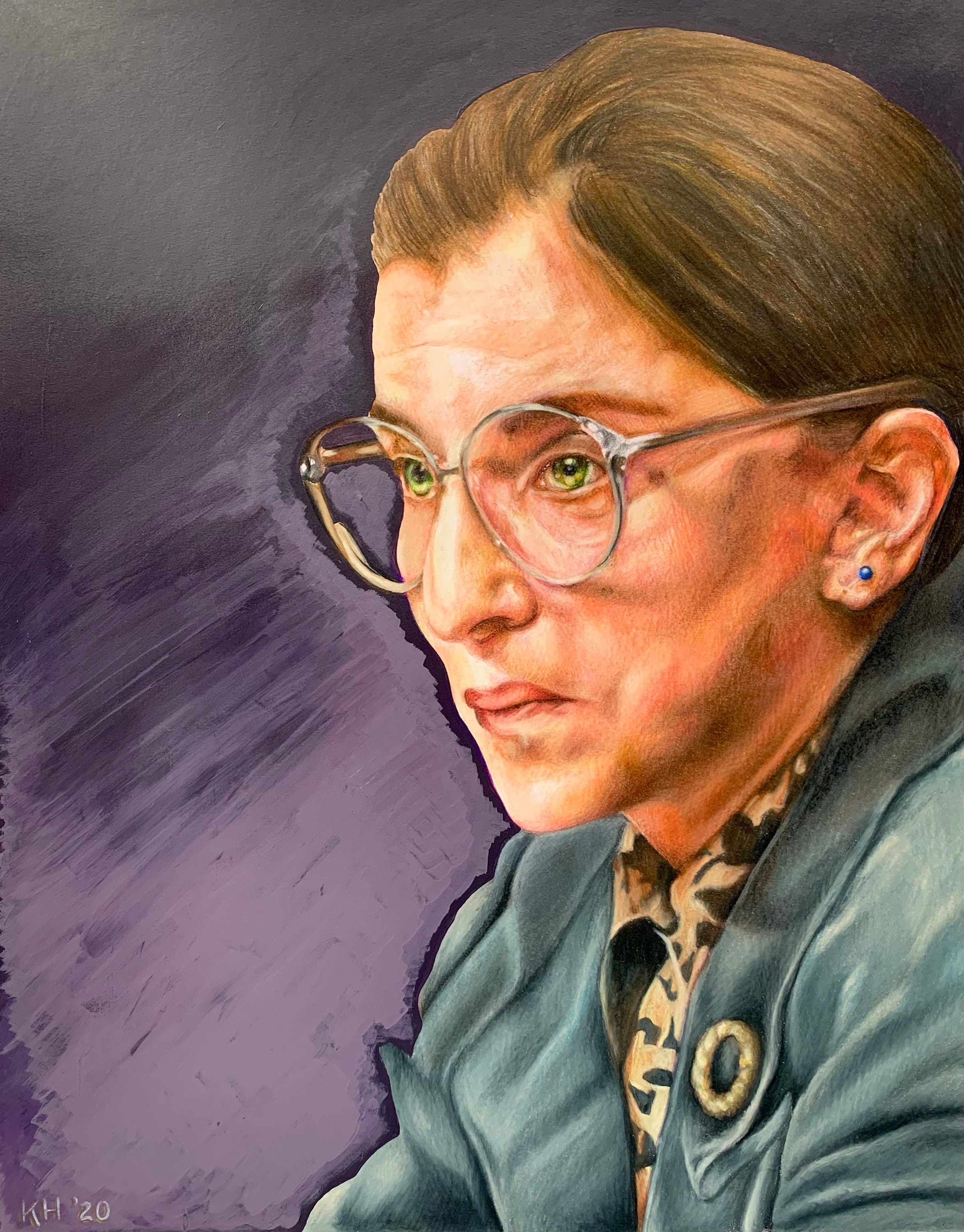 Ruth Bader Ginsburg Original Colored Pencil Illustration Etsy