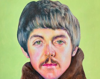 Paul Mccartney Pen Drawing Portrait: Middle Finger Fan Art Print