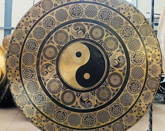 100 Cm Extra Large YIN YANG Gong -Tibetan Sound Healing Handmade Gong-Meditation Sound Bath- Leading To A Harmonious, Healthy Relationship